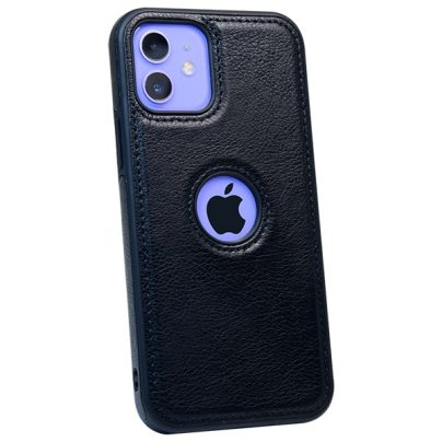 iPhone 12 leather case back cover black india product 1