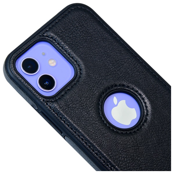 iPhone 12 leather case back cover black india product 2