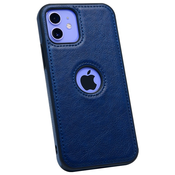 iPhone 12 leather case back cover blue india product 1