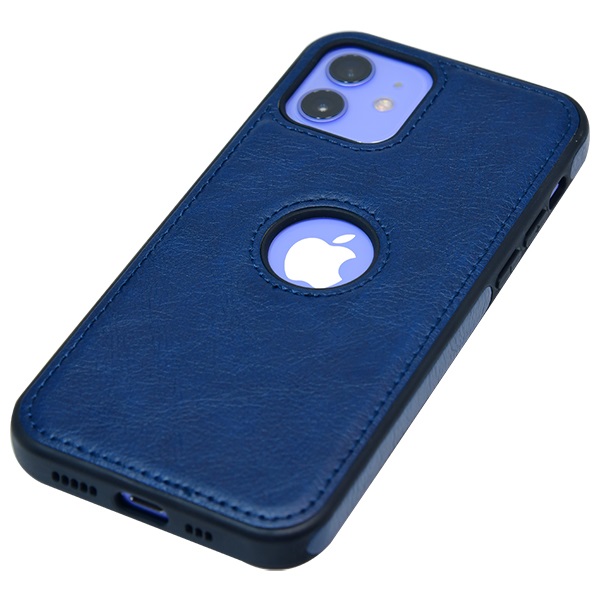 iPhone 12 leather case back cover blue india product 4