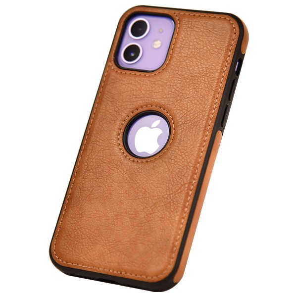 iPhone 12 leather case back cover brown india product 1