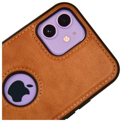 iPhone 12 leather case back cover brown india product 2