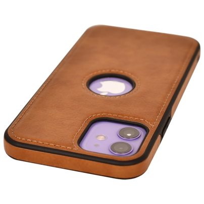 iPhone 12 leather case back cover brown india product 3