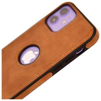 iPhone 12 leather case back cover brown india product 4