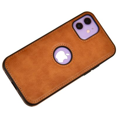 iPhone 12 leather case back cover brown india product 5
