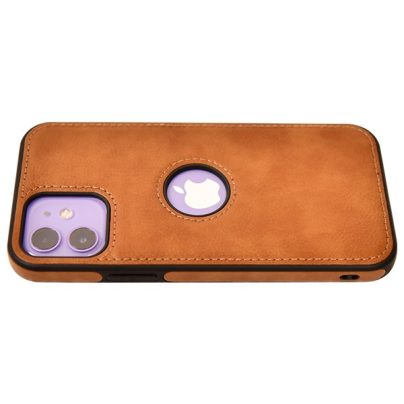 iPhone 12 leather case back cover brown india product 6