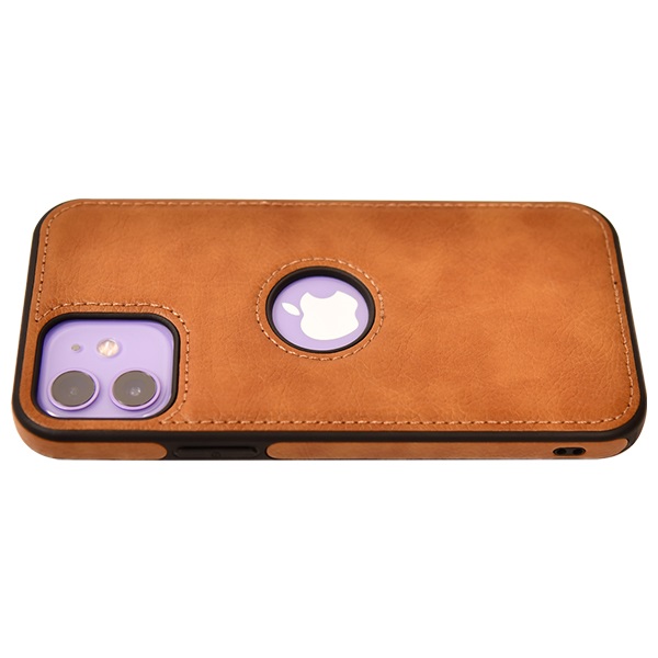 iPhone 12 leather case back cover brown india product 6