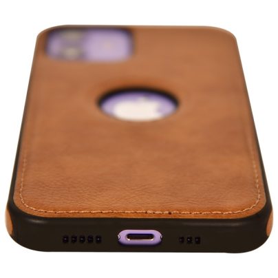 iPhone 12 leather case back cover brown india product 7