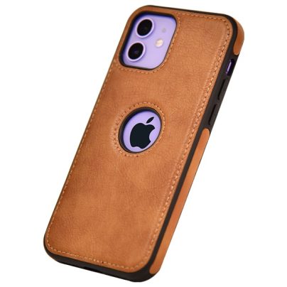 iPhone 12 leather case back cover brown india product 9