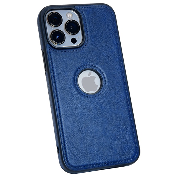 iPhone 13 Pro Max leather case back cover blue india product 1
