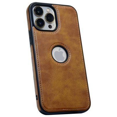 iPhone 13 Pro Max leather case back cover brown india product 1