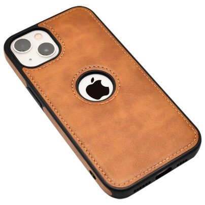 iPhone 14 Plus leather case back cover brown india product 3 1