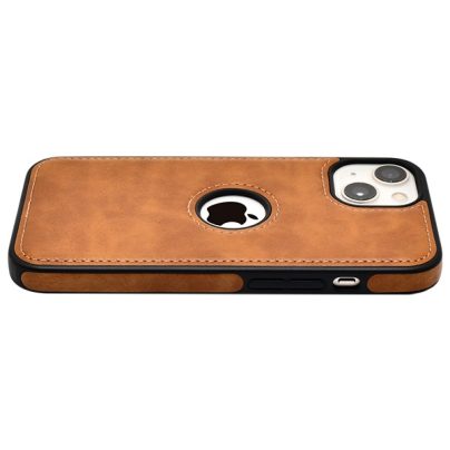 iPhone 14 Plus leather case back cover brown india product 6 1