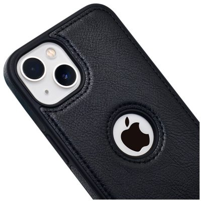 iPhone 14 leather case back cover black india product 1 1