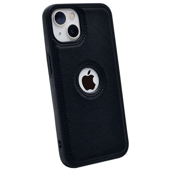iPhone 14 leather case back cover black india product 2 1