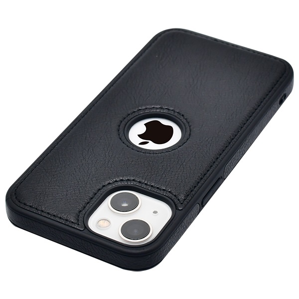iPhone 14 leather case back cover black india product 3 1