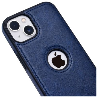 iPhone 14 leather case back cover blue india product 1 1