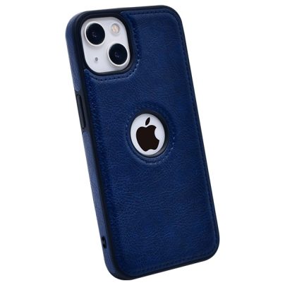 iPhone 14 leather case back cover blue india product 2 1