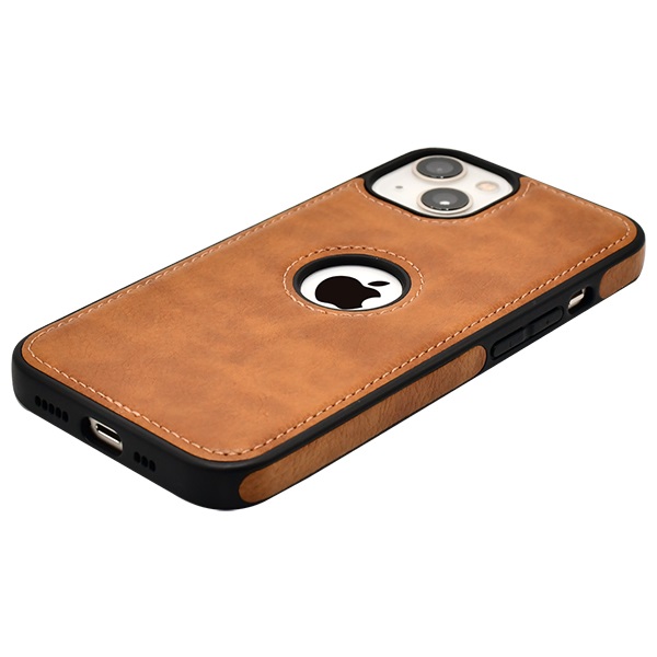 iPhone 14 leather case back cover brown india product 5 1