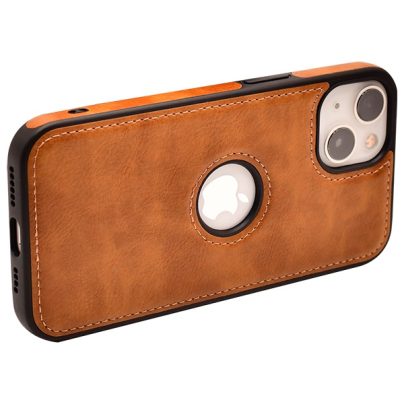 iPhone 15 Plus leather case back cover brown india product 11