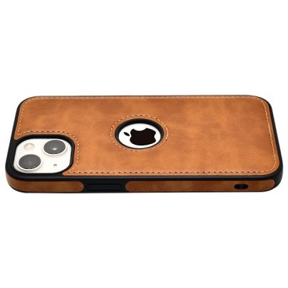 iPhone 15 Plus leather case back cover brown india product 7