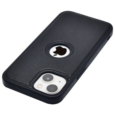 iPhone 15 leather case back cover black india product 3