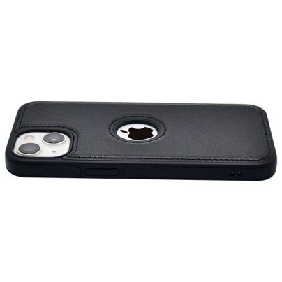 iPhone 15 leather case back cover black india product 6