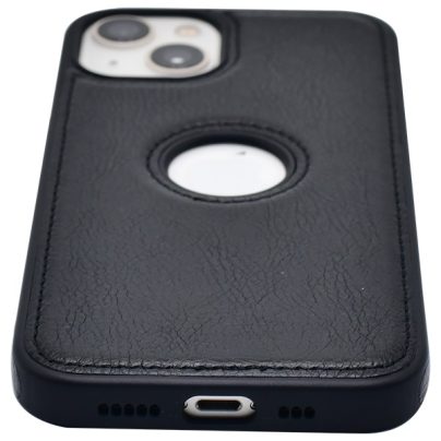 iPhone 15 leather case back cover black india product 9