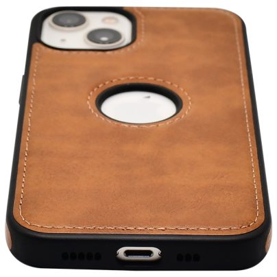 iPhone 15 leather case back cover brown india product 10