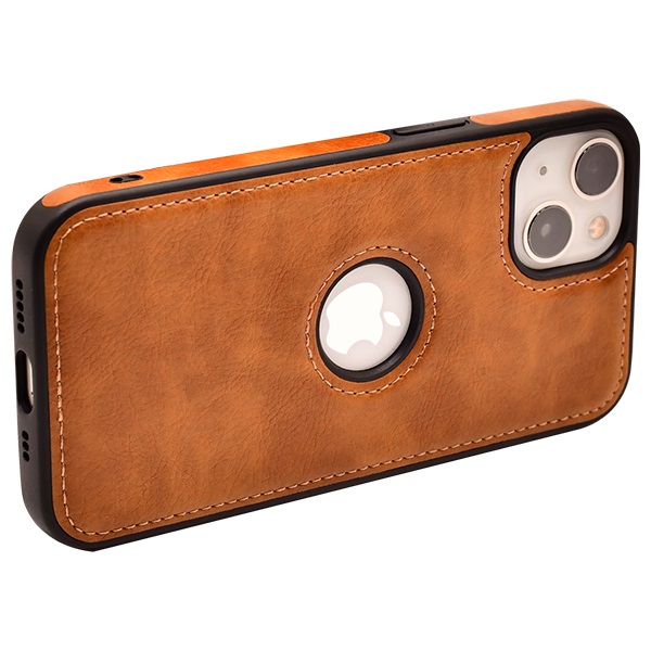 iPhone 15 leather case back cover brown india product 12