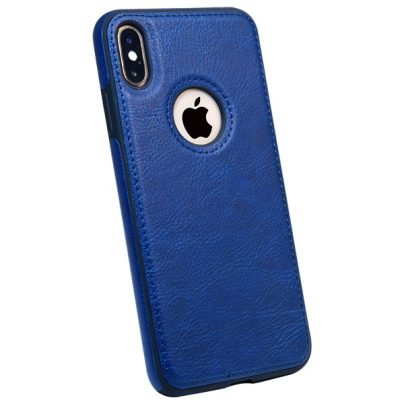 iPhone X leather case back cover blue india product 1