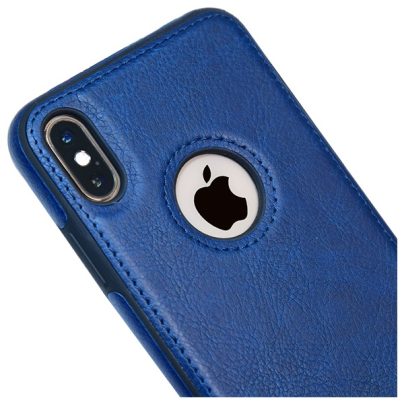 iPhone X leather case back cover blue india product 2