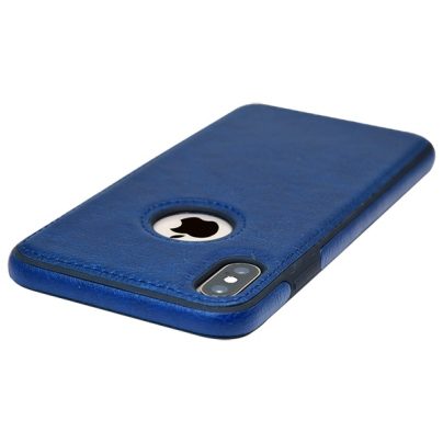 iPhone X leather case back cover blue india product 3