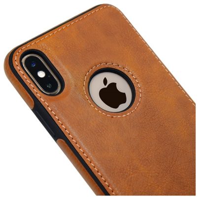 iPhone X leather case back cover brown india product 2