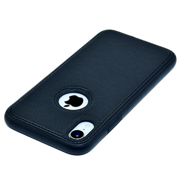 iPhone XR leather case back cover black india product 3