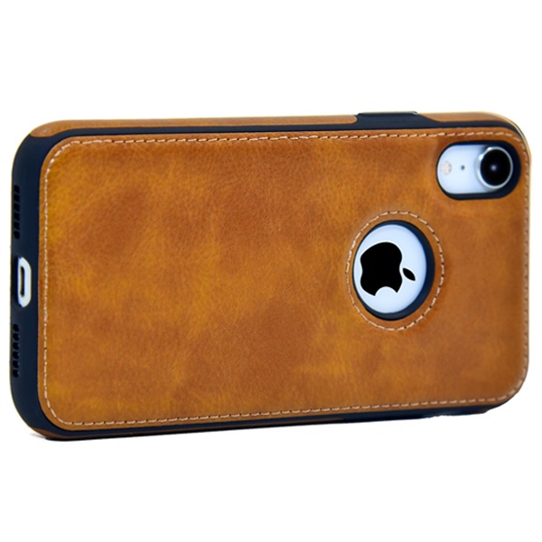 iPhone XR leather case back cover brown india product 11