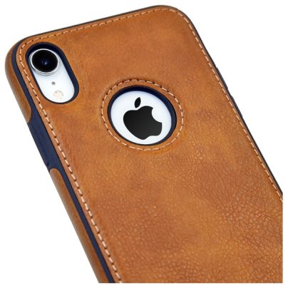 iPhone XR leather case back cover brown india product 2
