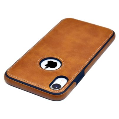 iPhone XR leather case back cover brown india product 3