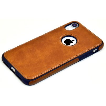 iPhone XR leather case back cover brown india product 4