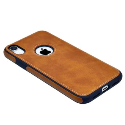 iPhone XR leather case back cover brown india product 5
