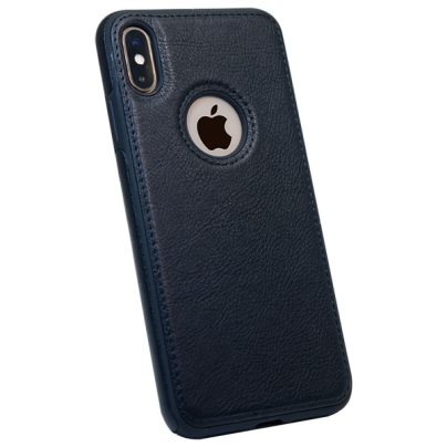 iPhone XS Max leather case back cover black india product 1