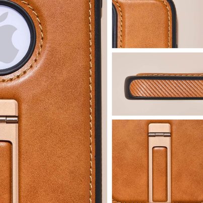 iPhone 13 Leather Case With Kickstand