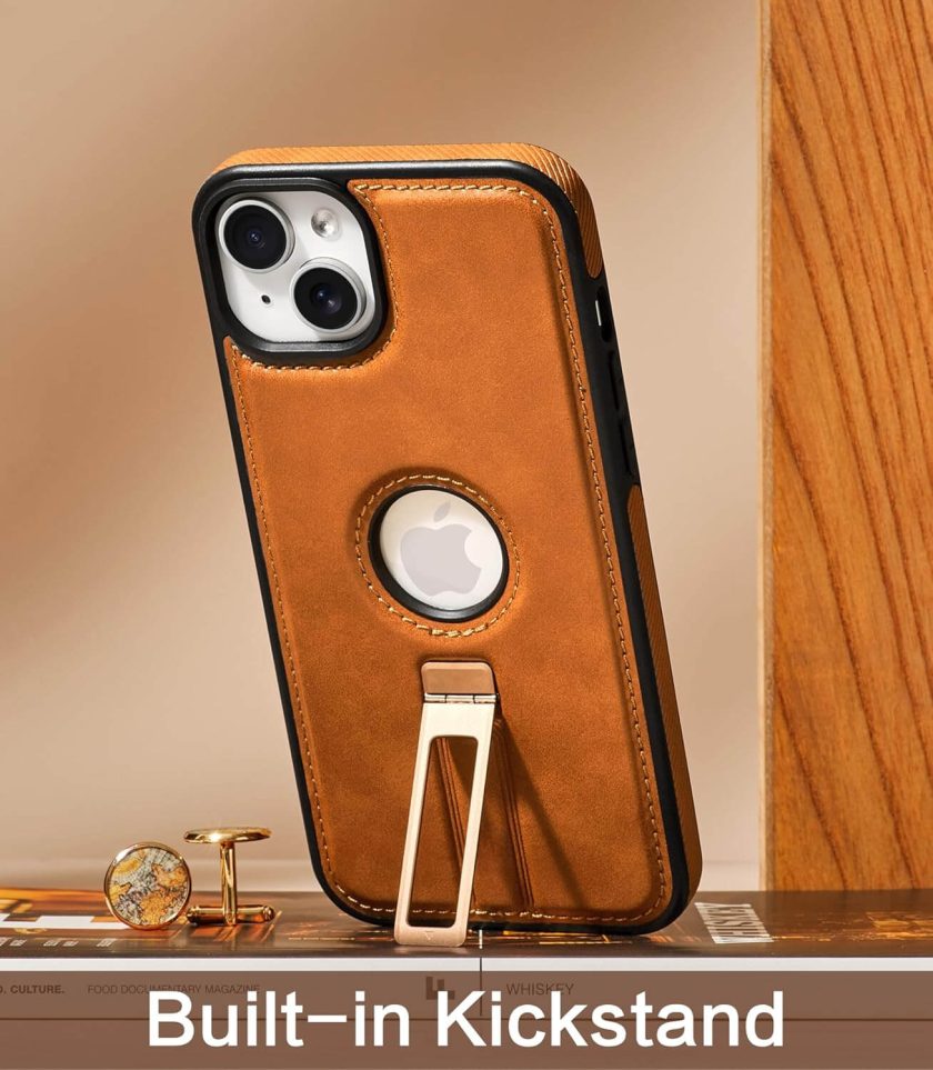 iPhone 13 Leather Case With Kickstand