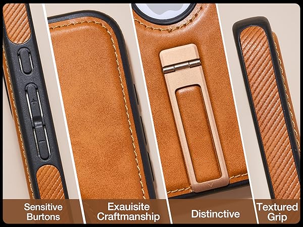 iPhone 13 Leather Case With Kickstand