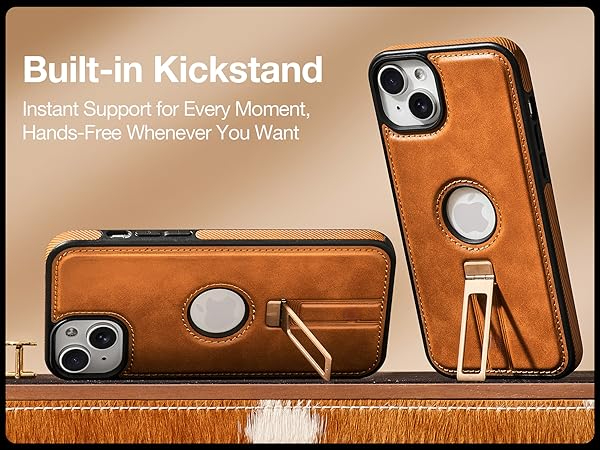 iPhone 13 Leather Case With Kickstand
