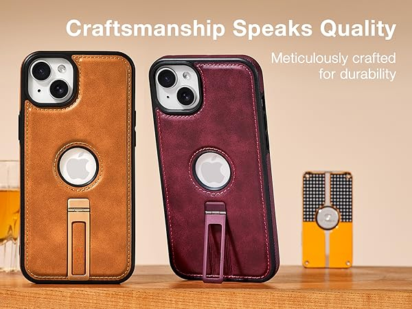 iPhone 13 Leather Case With Kickstand