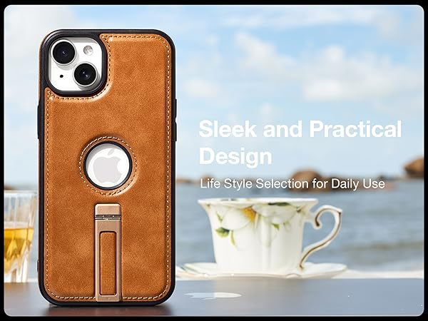 iPhone 13 Leather Case With Kickstand