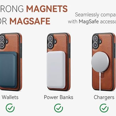 iphone 16 Plus leather case With Ring Stand
