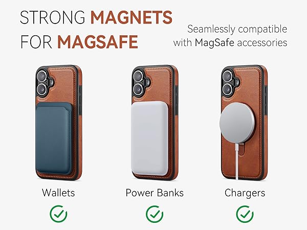 iphone 16 Plus leather case With Ring Stand