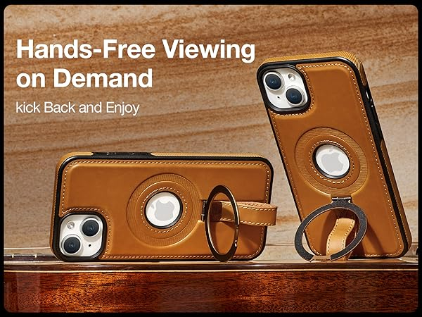 iPhone 13 Mini Leather Case With Ringstand